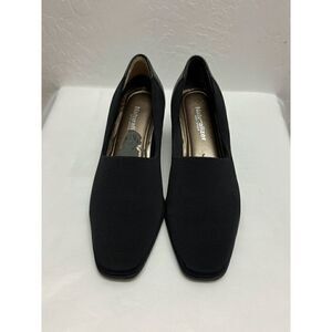 Naturalizer Pumps 6.5 WW Black Square Toe Leather/Fabric‎ Upper